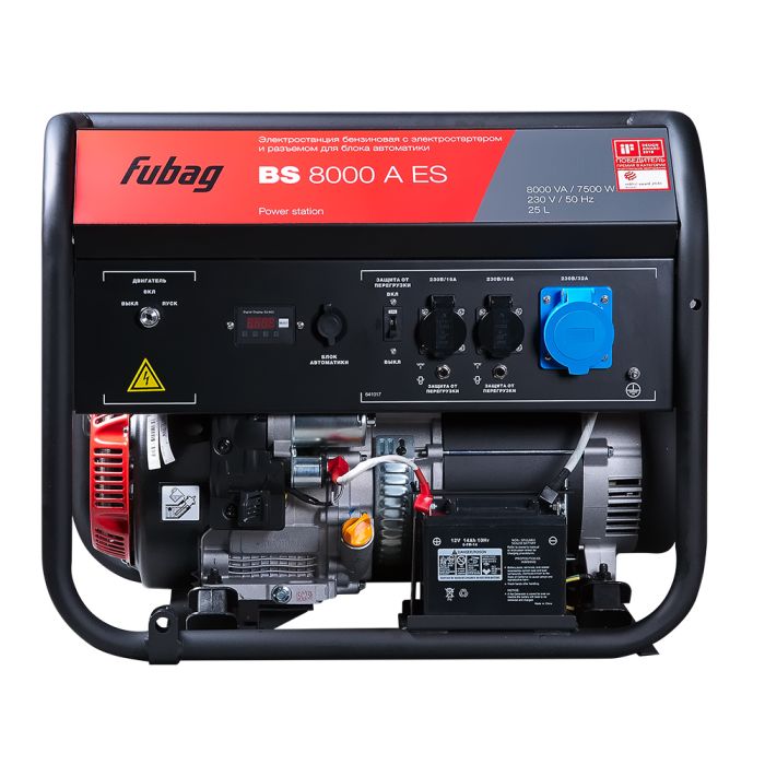 Бензиновый генератор с электростартером Fubag BS 8000 A ES, с коннектором автоматики, 220В, 32,6А