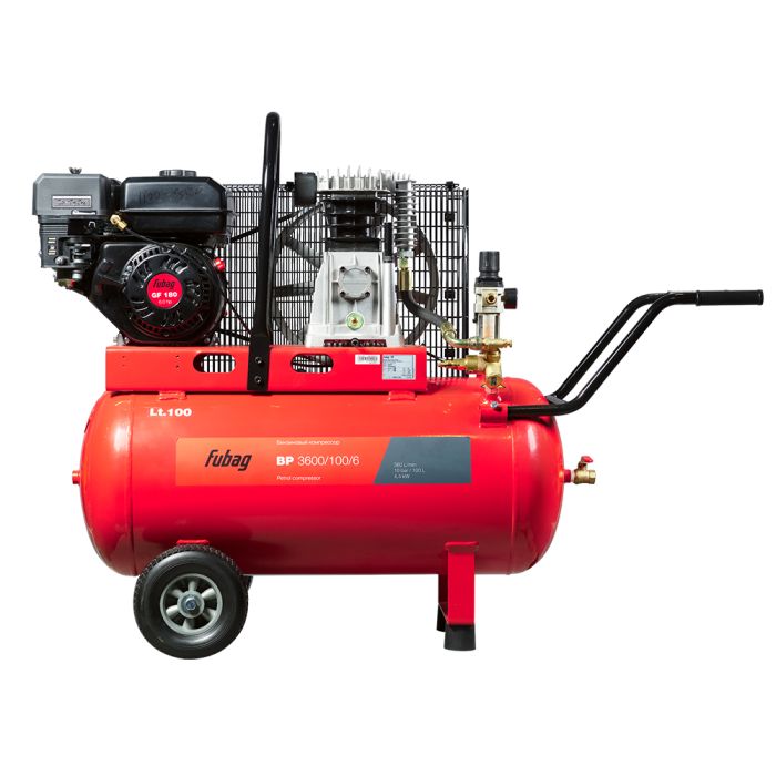 Поршневой бензиновый компрессор Fubag BP 3600/100, ременной масляный, 360л/мин, 100л