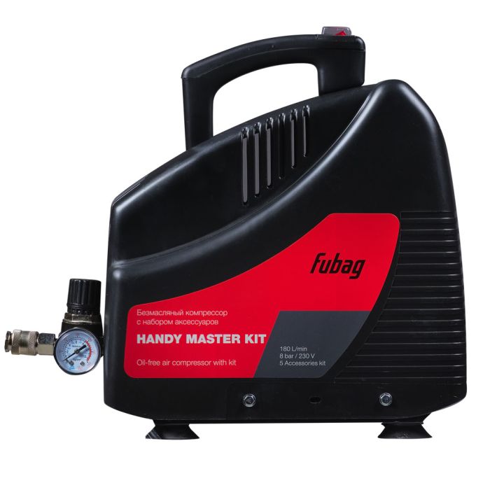 Компрессор Fubag HANDY MASTER KIT, прямой безмасляный, 220В, 180л/мин + 5 предметов