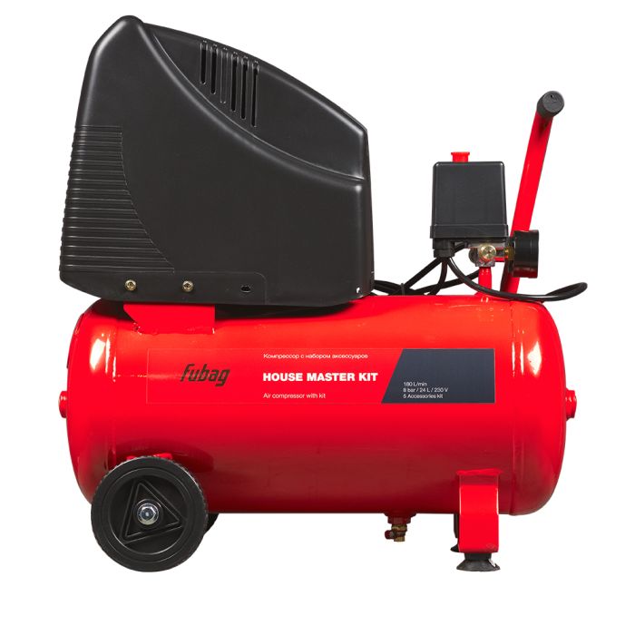 Компрессорный набор Fubag House Master Kit, прямой безмасляный, 220В, 180л/мин, + 5 предметов