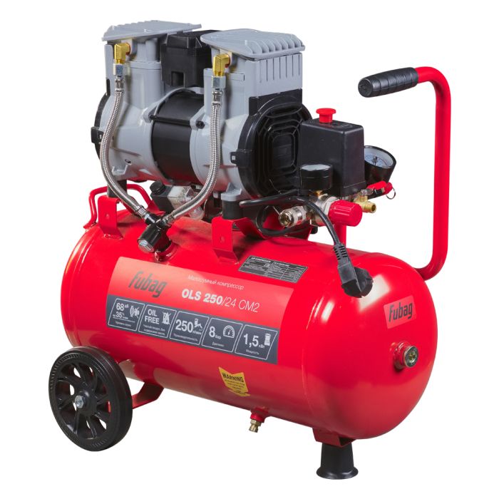 Поршневой компрессор Fubag OLS 250/24 CM2, прямой безмасляный, 220В, 250л/мин, 24л