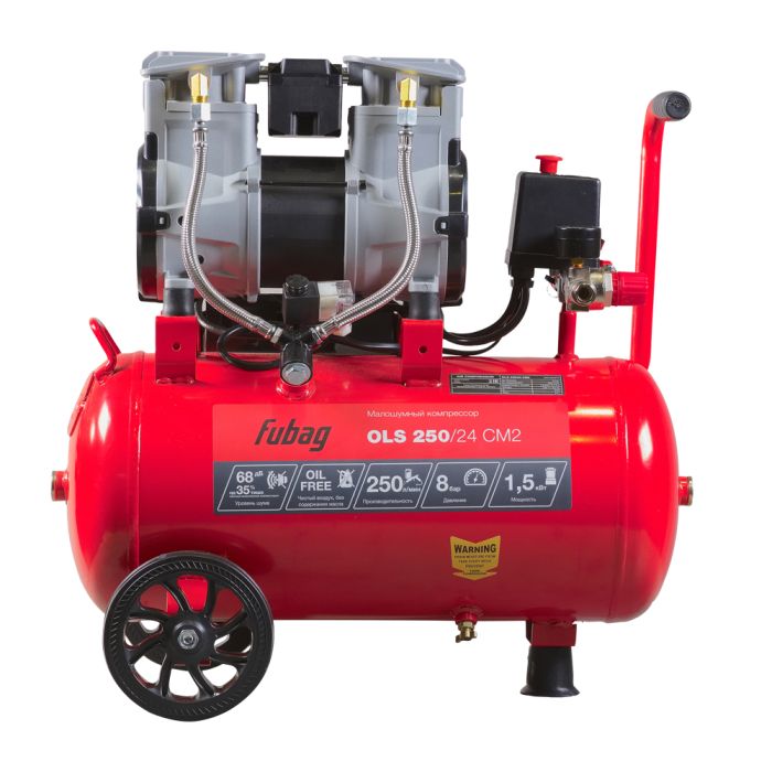 Поршневой компрессор Fubag OLS 250/24 CM2, прямой безмасляный, 220В, 250л/мин, 24л