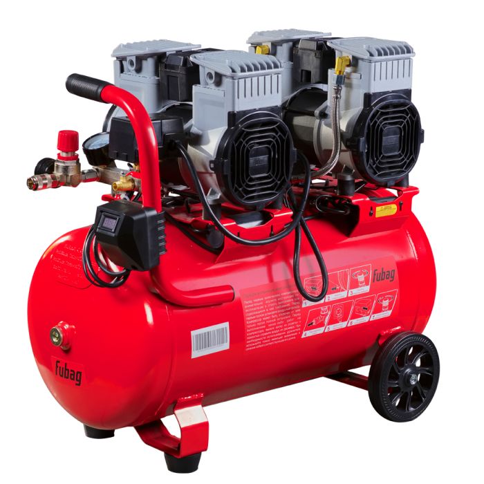 Поршневой компрессор Fubag OLS 500/50 CM2х2, прямой безмасляный, 220В, 500л/мин, 50л