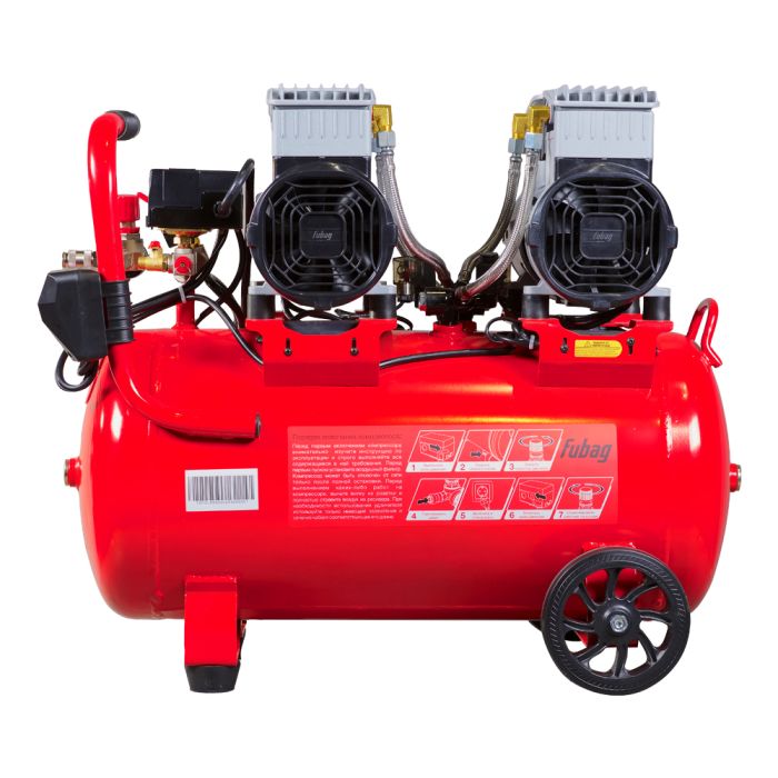 Поршневой компрессор Fubag OLS 500/50 CM2х2, прямой безмасляный, 220В, 500л/мин, 50л