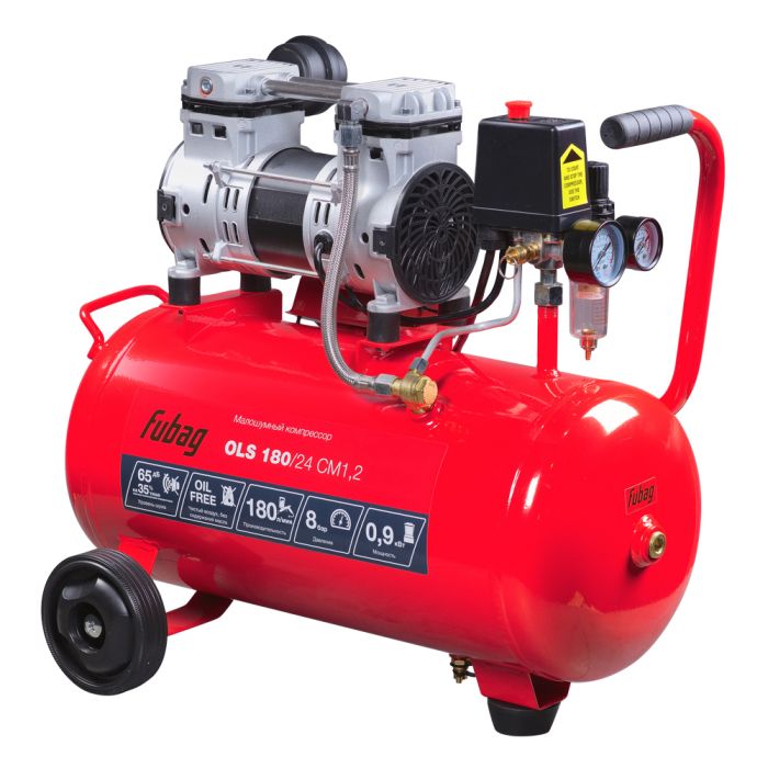 Поршневой компрессор Fubag OLS 180/24 CM1.2, прямой безмасляный, 220В, 180л/мин, 24л