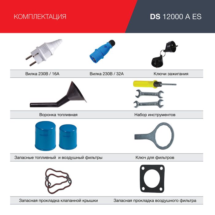 Дизельный генератор с электростартером Fubag DS 12000 A ES, с коннектором автоматики, 220В, 47,83А