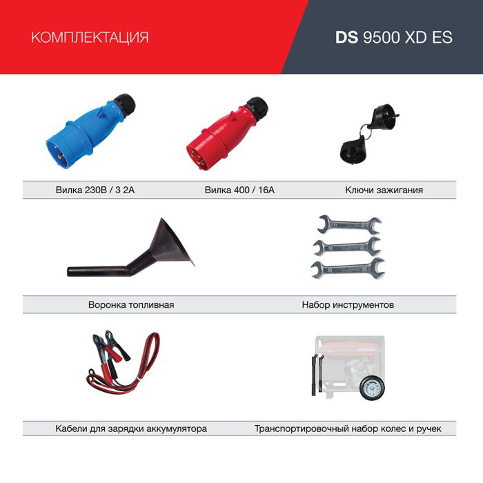 Дизельный генератор с электростартером Fubag DS 9500 XD ES, 220/380В, 10,14/30,4А