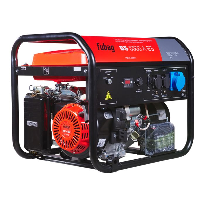 Бензиновый генератор с электростартером Fubag BS 5500 A ES, с коннектором автоматики, 220В, 21,7А
