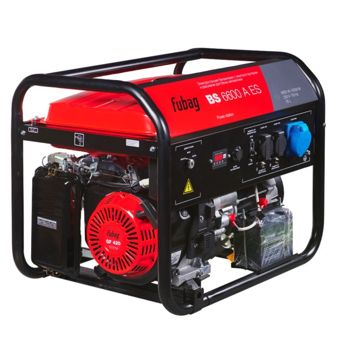 Бензиновый генератор с электростартером Fubag BS 6600 A ES, с коннектором автоматики, 220В, 26А