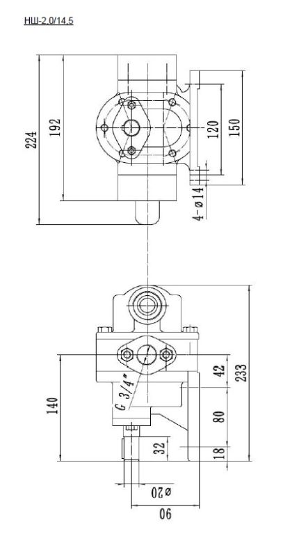 Насос T-Ind НШ-2, 33л/мин, 380В, 14,5Атм, 2,2кВт
