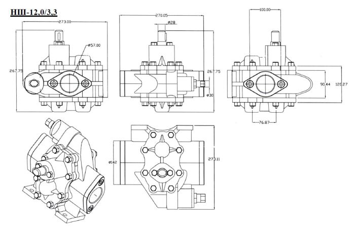 Насос T-Ind НШ-12, 200л/мин, 380В, 6Атм, 5,5кВт