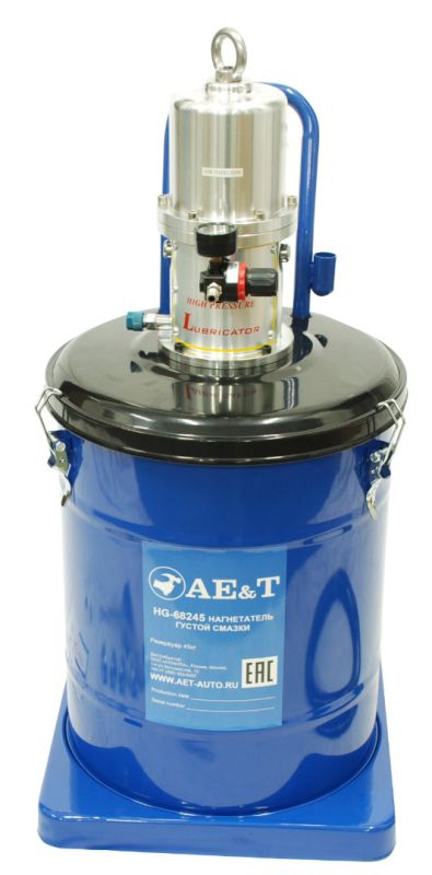Нагнетатель смазки (солидолонагнетатель) AE&T HG-68245, пневматический, 45 литров