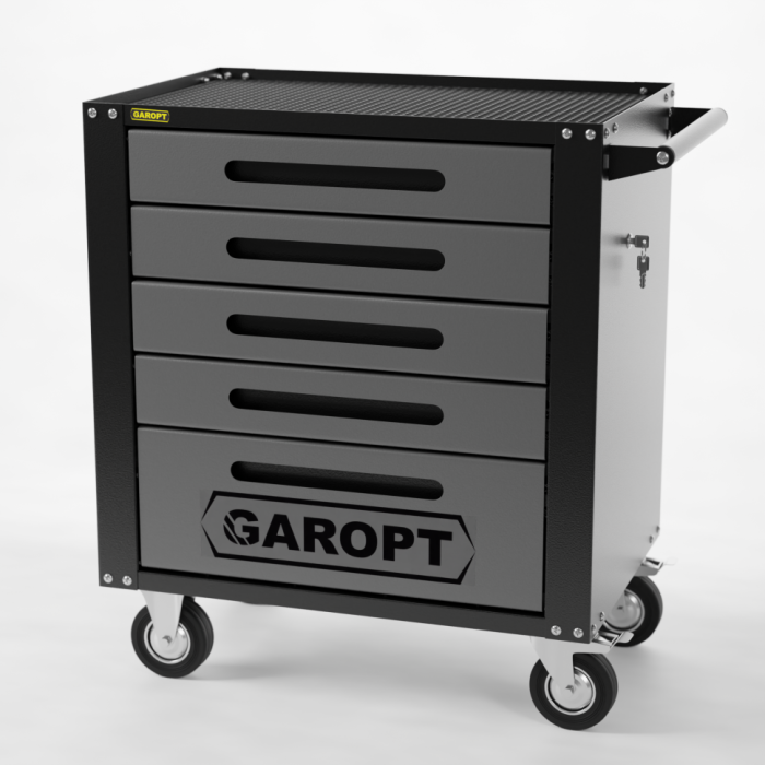 Тележка инструментальная Garopt Standart GTS5.GREY, закрытая, 5 ящиков
