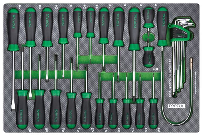 Набор отверток 31 пр. в мягком ложементе TOPTUL GED3102