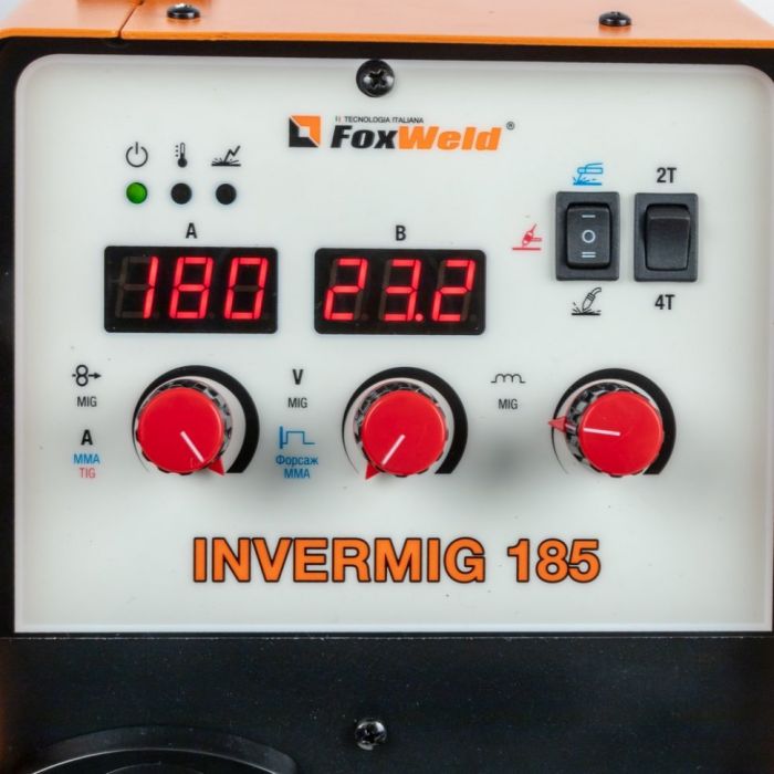 Сварочный инверторный полуавтомат Foxweld INVERMIG 185, MIG/TIG/MMA, 220В