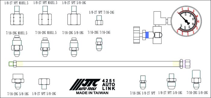 Тестер давления масла гидроусилителя руля в кейсе JTC JTC-4251