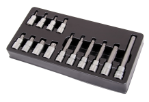 Набор торцевых головок со вставкой XZN, Hans TT-458, 1/2", 14 предметов