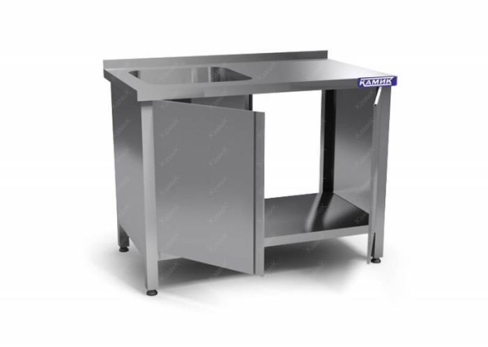 Ванна моечная цельнотянутая одинарная КАМИК ВМ-1-431060, каркас aisi 430, 1000х600х850мм