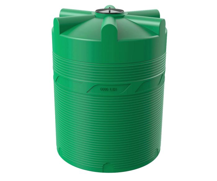 Емкость цилиндрическая Polimer-Group V 6000, 6000 литров, зеленая