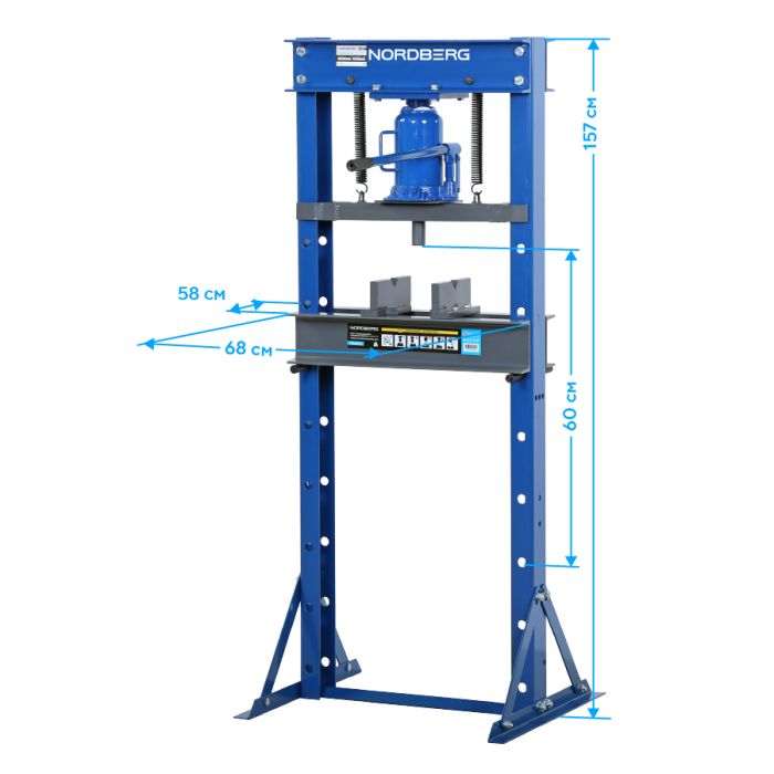 Пресс гидравлический 20 тонн Nordberg N3622JL, напольный, ручной, гаражный