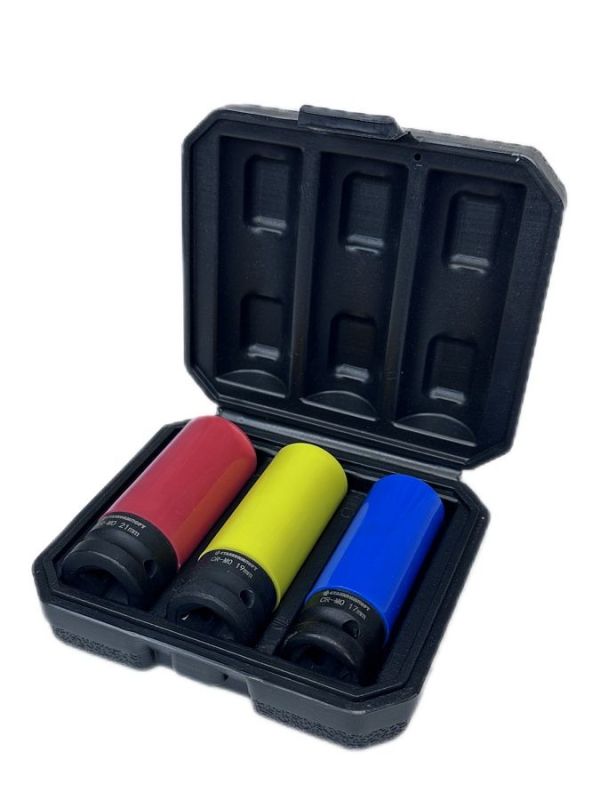 Набор ударных тонкостенных головок 6-гр. STANKO CS12233, 1/2", 17-21мм, 3шт.