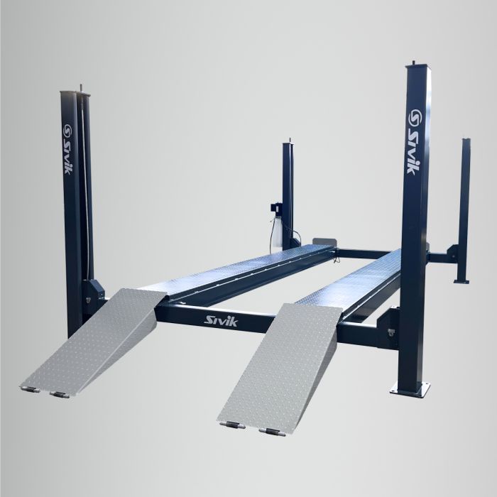 Подъемник четырехстоечный 6,5 тонн Sivik ПГА-6500/4_blue, электрогидравлический, слесарный, 380В