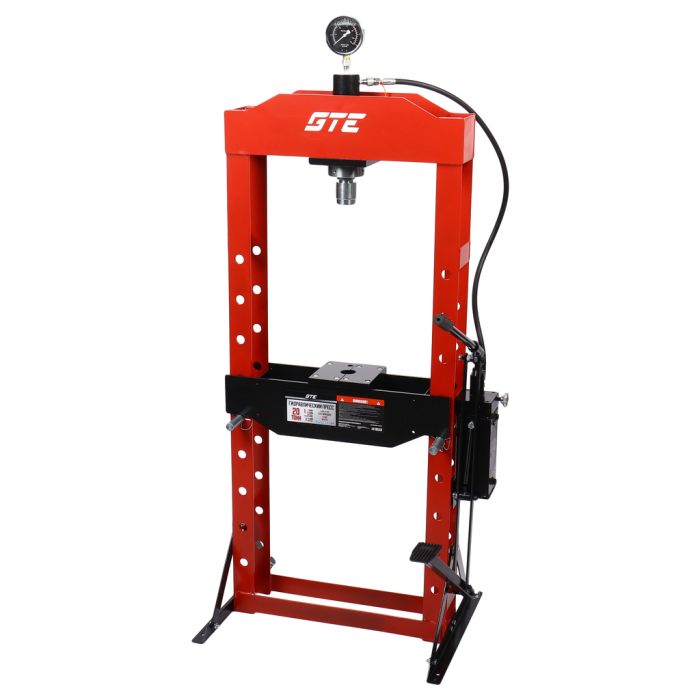 Пресс гидравлический 20т GTE GTE-HPN13020, с ножным и ручным приводом, напольный
