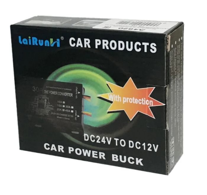 Инвертор автомобильный преобразователь из 24В в 12В, 40A