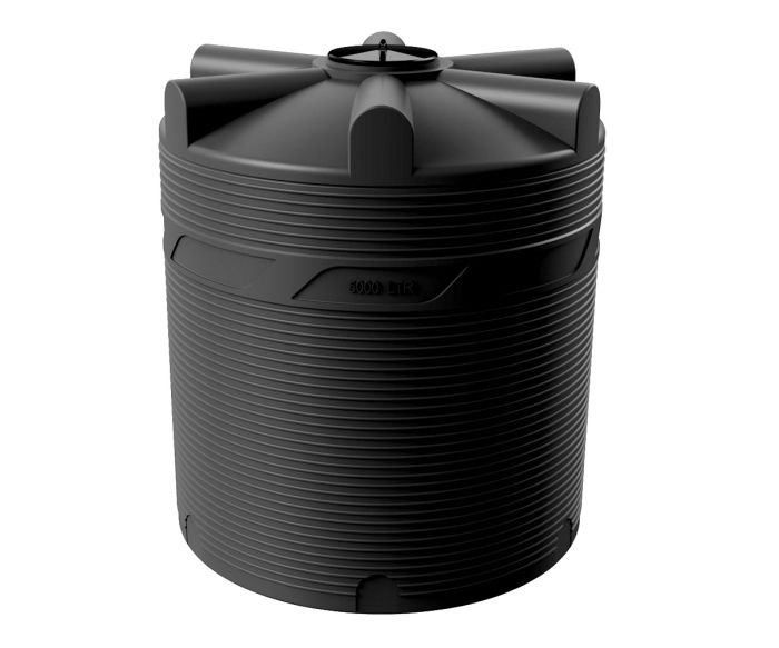 Емкость цилиндрическая Polimer-Group V 5000, 5000 литров, черная