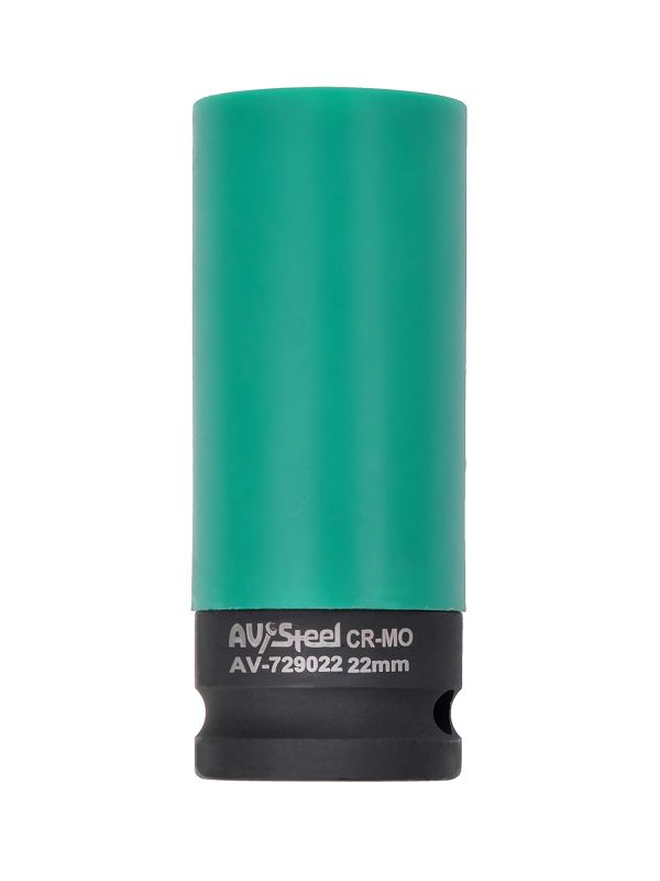 Головка ударная удлиненная тонкостенная AV Steel AV-729022, 6-гр., 1/2", 22мм