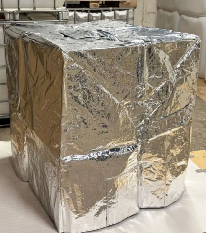 Чехол для еврокуба светоотражающий, серебристый, защита от ультрафиолета и света, без утепления