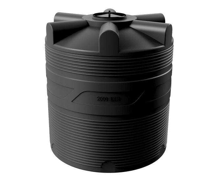 Емкость цилиндрическая Polimer-Group V 2000, 2000 литров, черная