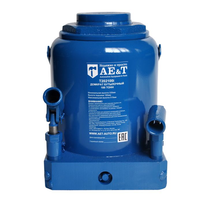 Домкрат бутылочный гидравлический 100 тонн AE&T T202100i, автомобильный