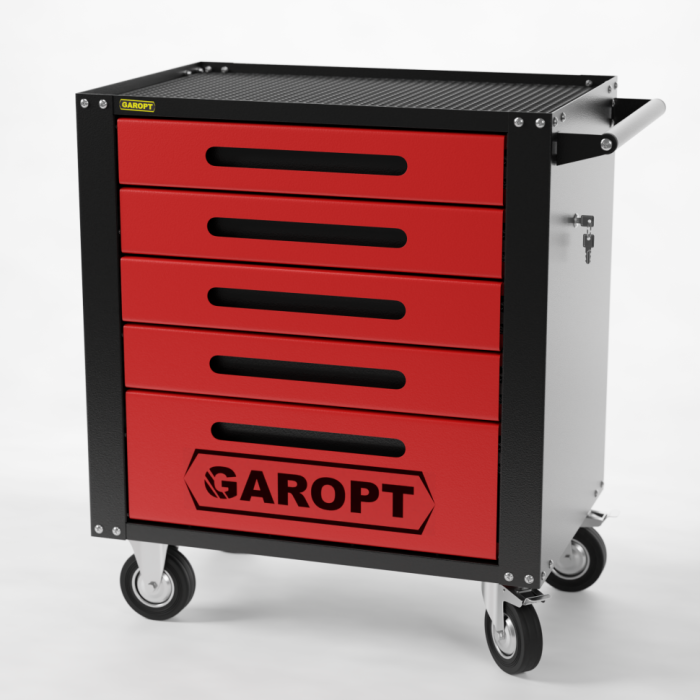 Тележка инструментальная Garopt Standart GTS5.RED, закрытая, 5 ящиков, с доводчиками