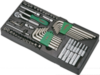 Трещотка с головками и аксессуарами Hans TT-43, 1/4", 62 предмета