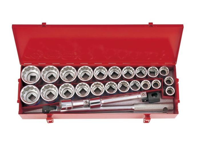 Набор торцевых головок 12-гр. King Tony 6226CR, с принадлежностями, 3/4"