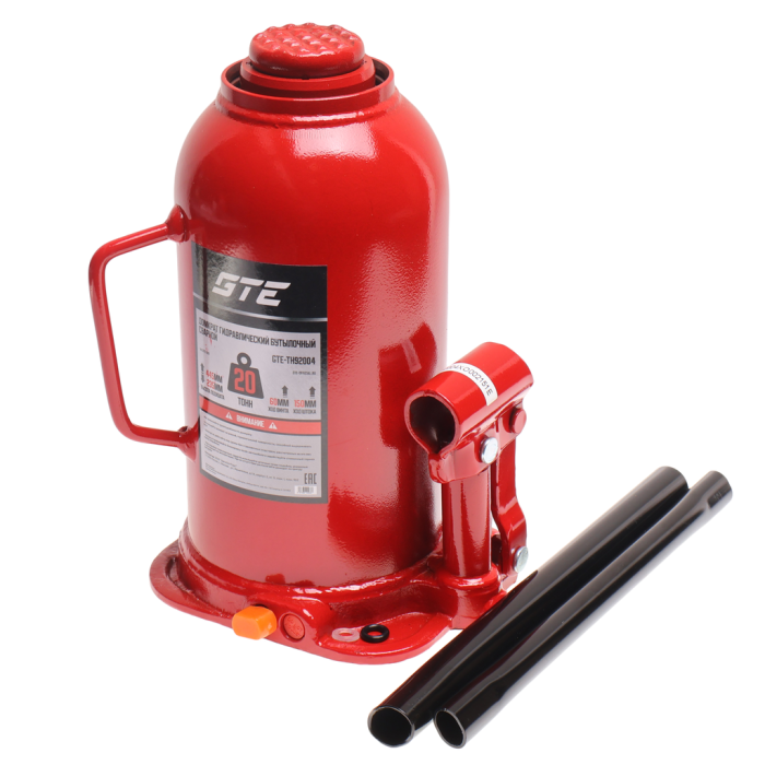 Домкрат бутылочный гидравлический 20т GTE GTE-TH92004, 235-445мм