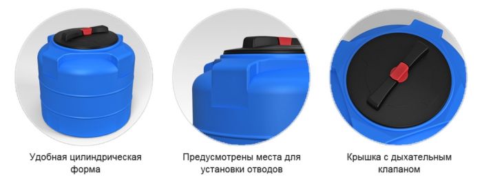 Емкость цилиндрическая ЭкоПром T-300, 300 литров