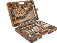 Набор инструментов в кейсе Ombra OMT143SL, универсальный, 143 предмета, с трещоткой, 1/2", 1/4"