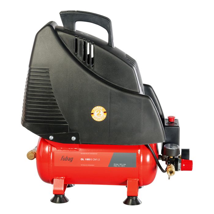 Поршневой компрессор Fubag OL 195/6 CM1.5, прямой безмасляный, 220В, 180л/мин, 6л