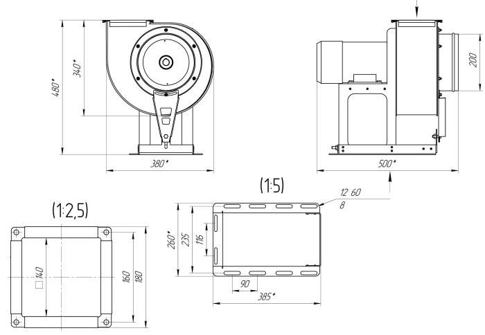 Вентилятор для удаления выхлопных газов Nordberg B3, 380В