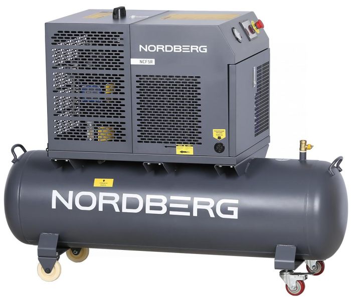 Винтовой компрессор Nordberg NCF5R, прямой привод, 10 бар, IP54, 450л/мин, 4кВт, 180л
