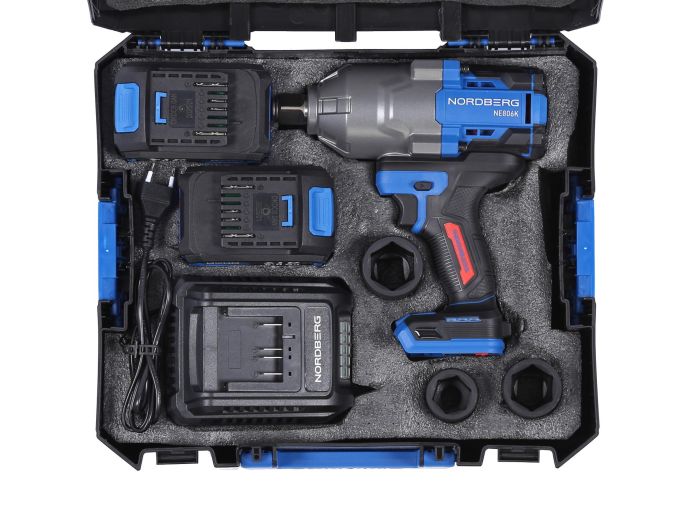 Гайковерт аккумуляторный ударный NORDBERG NE806K-3/4, 3/4", 1500 Нм, в кейсе