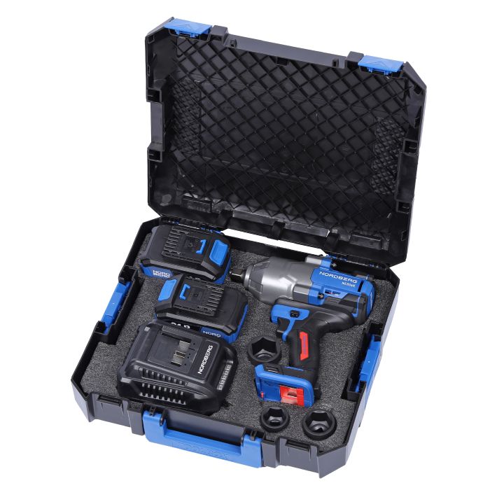 Гайковерт аккумуляторный ударный NORDBERG NE806K-1/2, 1/2", 1500 Нм, в кейсе