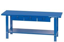 Верстак слесарный Nordberg TT3,  три подвесных ящика, 2000мм