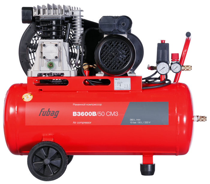 Поршневой компрессор Fubag B3600B/50 CM3, ременной привод, масляный, 360 л/мин, 220В