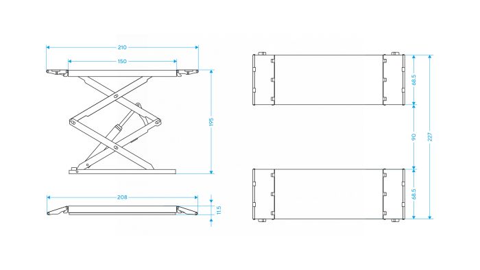 Подъемник автомобильный ножничный 3,5 тонны Nordberg N631L-4B_380, гидравлический, 380В