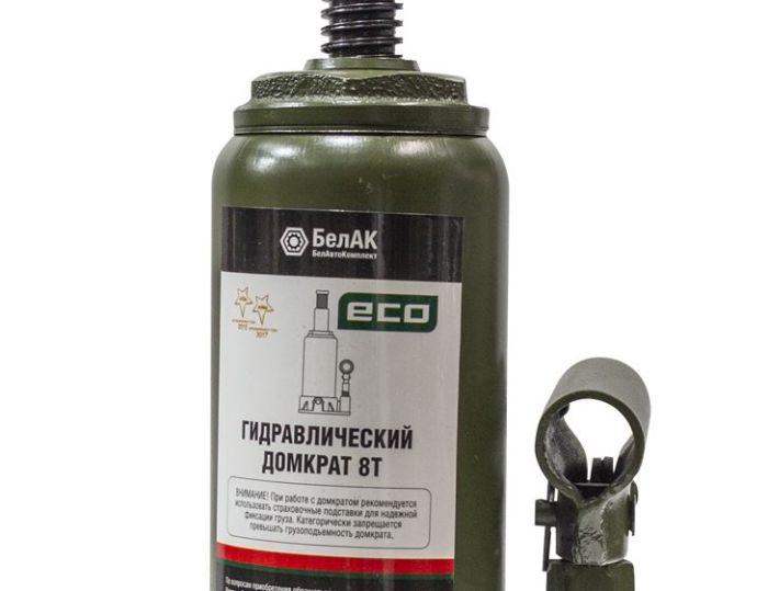 Домкрат бутылочный гидравлический 8 тонн БелАк "ЭКО" БАК.70016, автомобильный