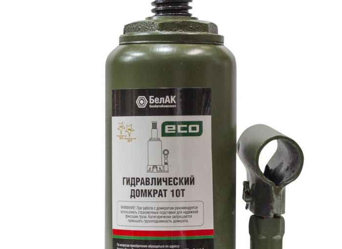 Домкрат бутылочный гидравлический 10 тонн БелАк "ЭКО" БАК.70017, автомобильный