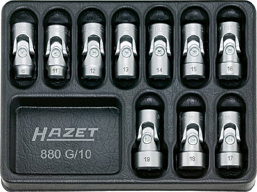 HAZET Набор торцевых 6-гр. головок c карданами в ложементе 3/8, 10 предметов  880G/10